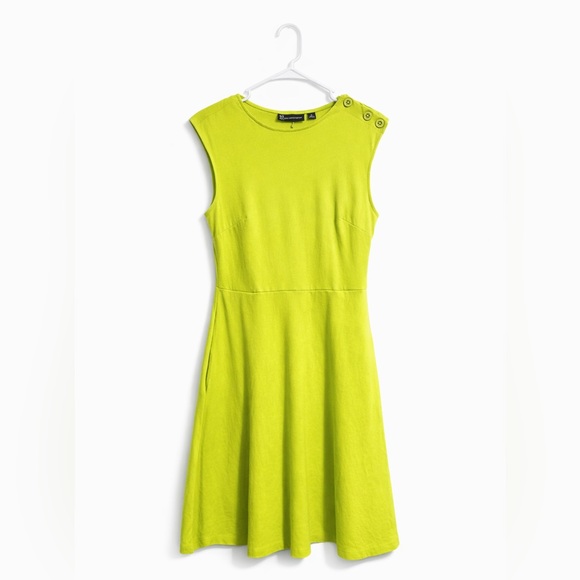 New York & Company Dresses & Skirts - New York & Company Neon Lime Fit Flare Dress Small